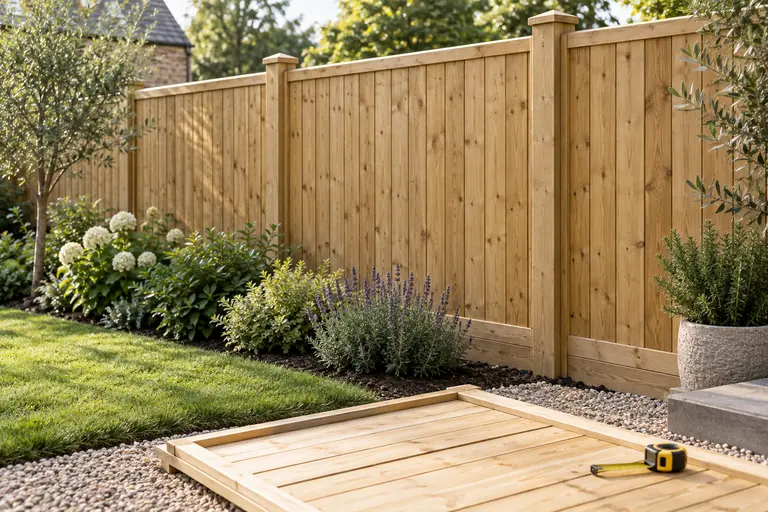 Timber garden fence