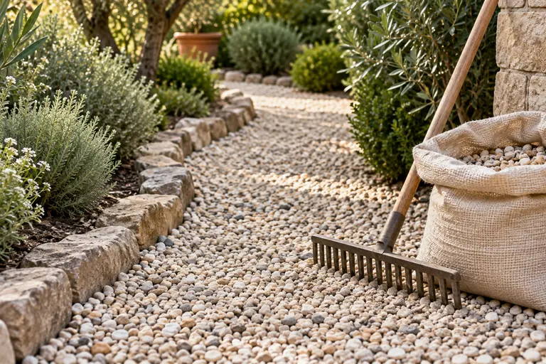 Gravel garden path